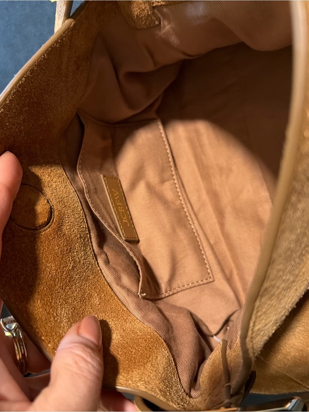 J Crew Suede Shoulder Bag in Camel NEW never used - Picture 8 of 9